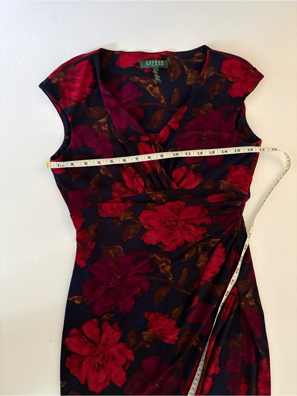 Lauren Ralph Lauren Red Floral Midi Dress - Picture 11 of 12